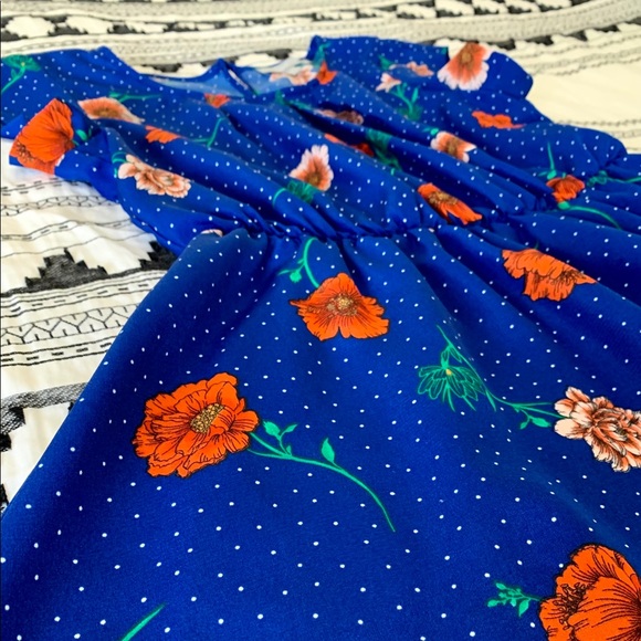 CLOSING SALE! 
Sweet Rain | Blue Floral Mini Dress S - Picture 4 of 5